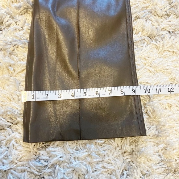 Nanushka |  Zoey Dark Brown High Waist Regenerated Leather Blend Trousers Small - Picture 16 of 16